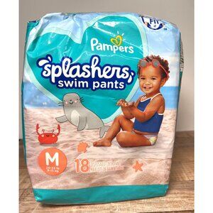 Pampers Splashers Swim Pants Disposable M 13 Count 20-33 Lbs Baby Swimwear
